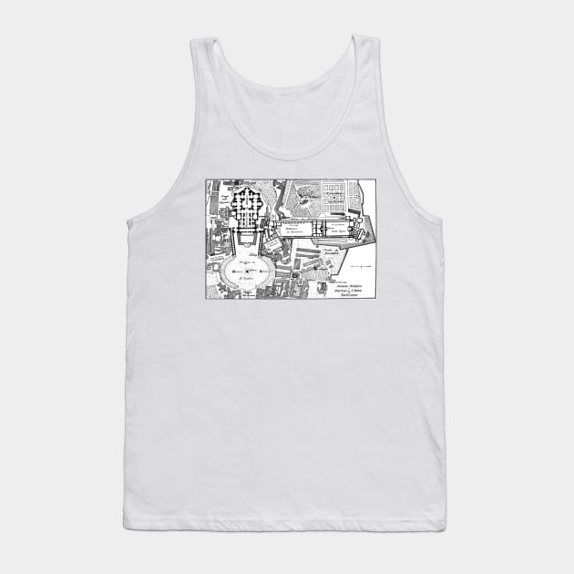 Vintage Map of The Vatican (1914) Tank Top by Bravuramedia